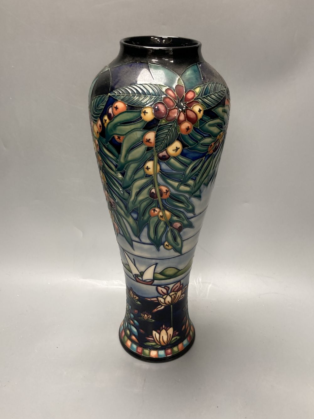 A Moorcroft vase, Serendipity pattern, designed by Nicola Slaney, limited edition number 94 of 300, signed and dated 2000, height 38